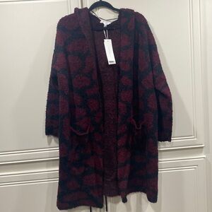 NWT a dyson parker open hooded cardigan sweater large